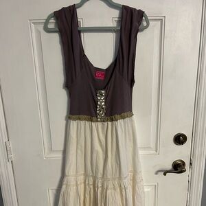 Free People Womens Purple Flowy Midi Stretch Lace Boho Dress 6